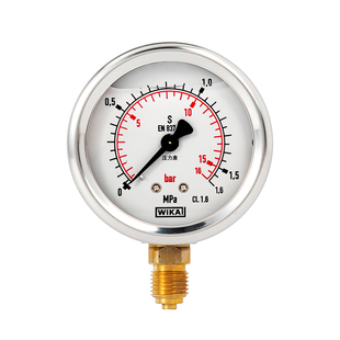 WIKA威卡213.53.063不锈钢耐震压力表EN837-1德国进口负压真空表
