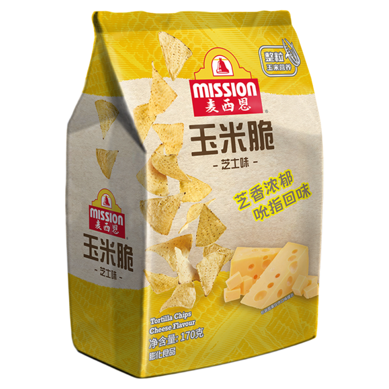 麥西恩玉米脆玉米片膨化薯片170g袋芝士蒜香黃油休閑零食玉米脆片