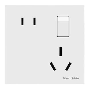 86型一开错位五孔插座面板16A大功率二三插带开关可控灯墙壁插座