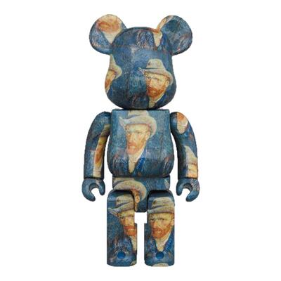 BE@RBRICK 1000% 梵高/戴珍珠耳环的少女 积木熊潮流公仔玩具手办