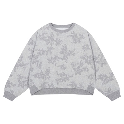 niko and ...卫衣女2026春季新款气质慵懒感立体印花上衣632325