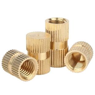 盲孔单通铜花母B型铜滚花螺母铜镶嵌件铜预埋件螺丝帽M3M4M5M6M8