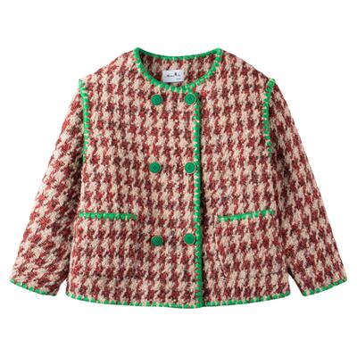 女童浪漫圣诞千鸟格纹外套