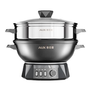 奥克斯铸铁无涂层蒸煮炖炒不粘锅