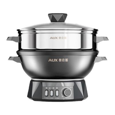 奥克斯铸铁无涂层蒸煮炖炒不粘锅