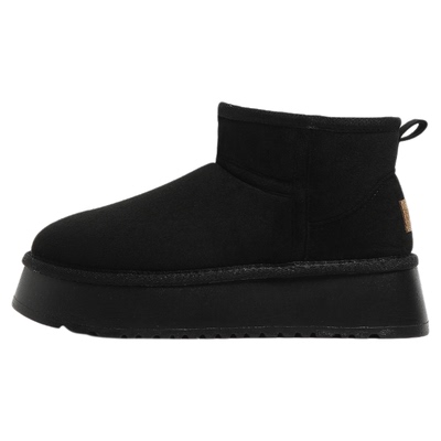 环球官方旗舰店黑色厚底雪地靴