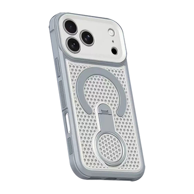 手机壳适用iPhone17ProMax苹果16pro新款蜂窝孔散热旋转指环扣支架保护套15男女14磨砂13防摔2晖气囊四角镂空
