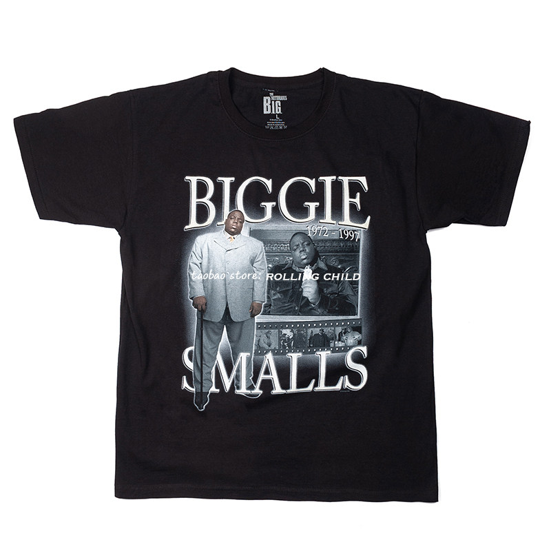 正版BIG. Biggie Smalls vintage homage嘻哈短袖T恤官方现行版