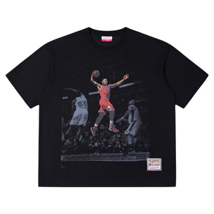 Mitchell&Ness短袖T恤罗斯球衣退役公牛罗斯印花运动健身上衣MN