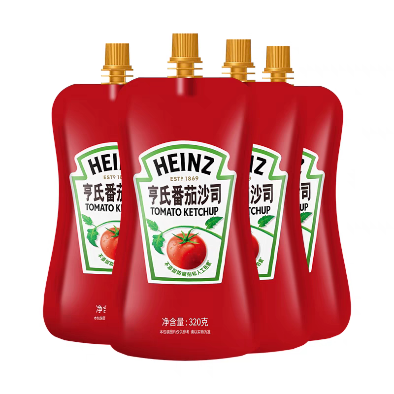 亨氏番茄沙司320g袋装家用汉堡水果寿司蔬菜沙拉酱手抓饼番茄酱料