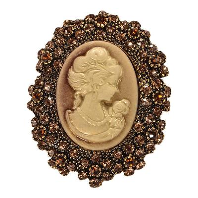 美人头宝石欧美复古固定服装胸针