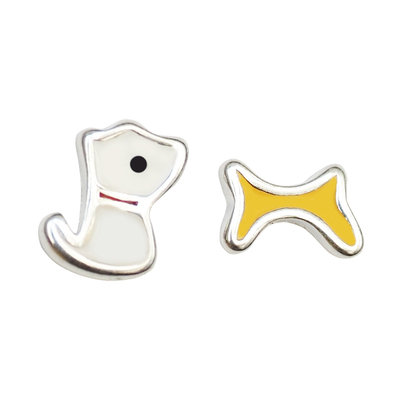 小狗骨头可爱中性耳饰耳钉