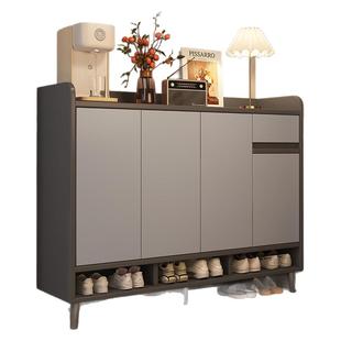 鞋柜家用门口2025新款入户门玄关收纳柜一体靠墙楼道实木室内鞋架