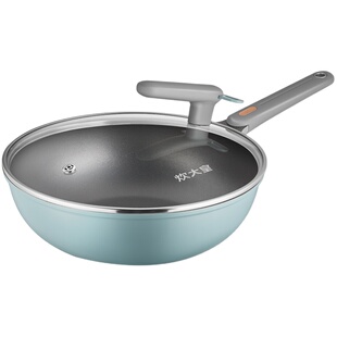 炊大皇炒锅不粘锅女士超轻锅无油烟家用平底炒菜锅30cm电磁炉通用
