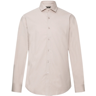 利郎官方 长袖衬衫男士商务正装2026春季新款上班藕粉色男装衬衣