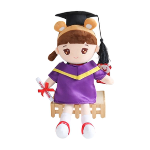 香港幼稚园毕业公仔袍博士帽紫色袍男生女生大学畢業礼物定制