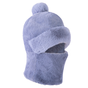 帽子女秋冬新款围脖口罩一体护耳防风帽毛绒儿童加厚加绒包头帽