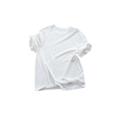 晶咕白标DADATATA 2026春夏新款 【灰调美学】圆领卷边袖短袖T恤