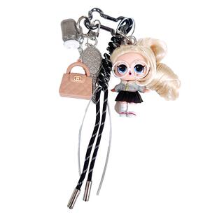 原创可爱大眼萌妹包包挂件miu系芭比娃娃钥匙扣少女diy挂饰ins风