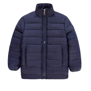 儿童羽绒服内胆中小学生校服神器男童女童高领拉链外套藏青色棉衣