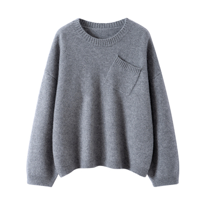 圆领带兜小众设计羊绒毛衣女炸街