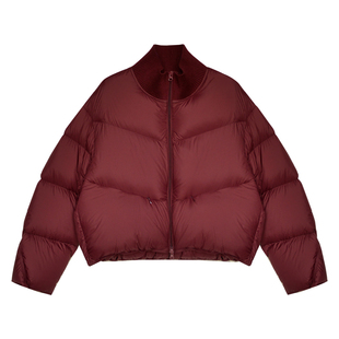 因由 设计感小众面包服3D蓬松安哥拉红小个子女短款空气感羽绒服