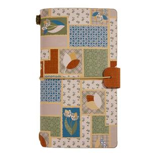 A6便携式绑带笔记本子简约工作会议记录本皮面随身携带口袋本复古拼接创意记事本学生随手记日记本可定制logo