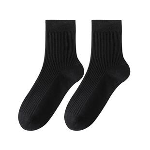 藏蓝色袜子男士夏季薄款中筒袜纯棉防臭吸汗透气藏青西装棉袜长袜