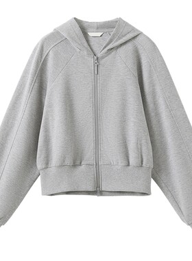 播秋季休闲连帽拉链短外套女慵懒上衣BDS3WD3512