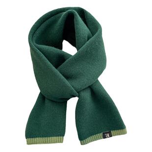 针织毛线围巾女生秋冬季纯色墨绿色韩版百搭短围脖可爱少女ins潮