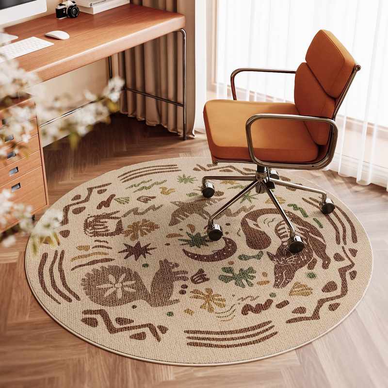 圆形地毯椅子垫书房转椅椅子水晶地电电脑学习防滑竞隔音绒垫椅椅