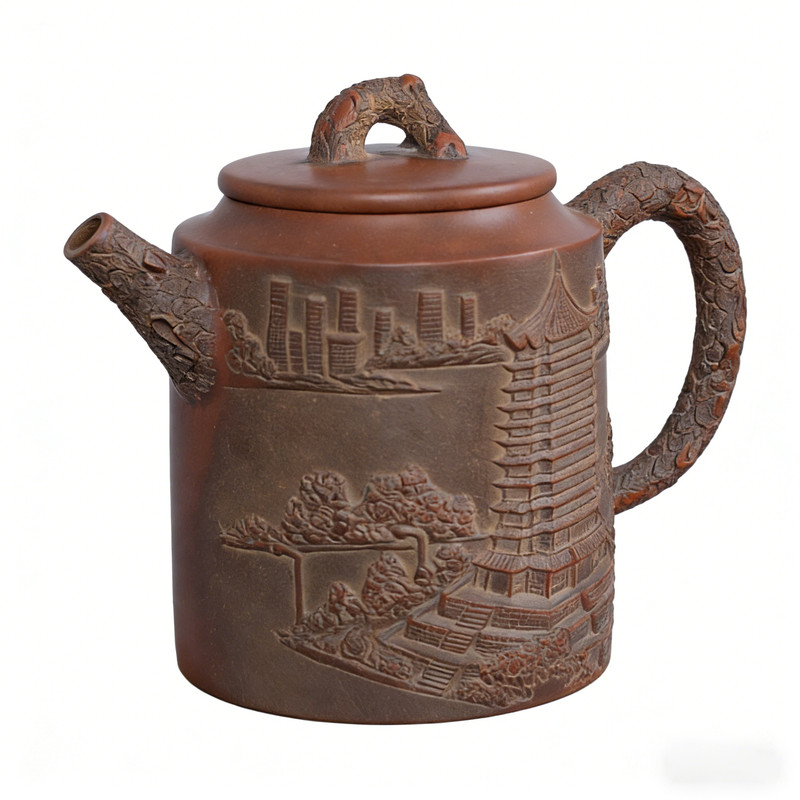 钦州坭兴陶茶壶「邱一峰和谐塔壶 」 名家纯手工泡茶壶茶具送礼