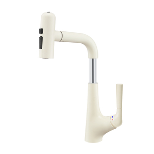 eoco浴室抽拉式水龙头飞雨瀑布伸缩洗脸盆专用台盆冷热防溅水MU10