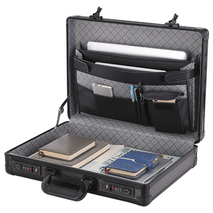 密码手提箱铝合金证件收纳文件商务公文箱家用带锁便携式保险盒