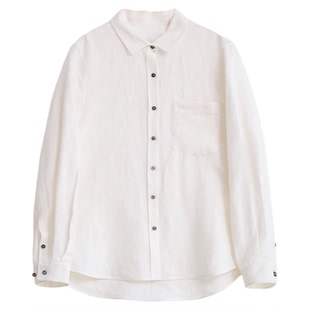 ltyp旅途原品 新店专享五折NO.145 100%亚麻纯色长袖衬衫女春季