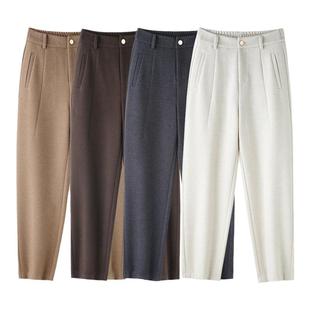 韩氏伊人哈伦裤锥形2025新款冬款加厚显瘦藏青色百搭九分老爹裤子