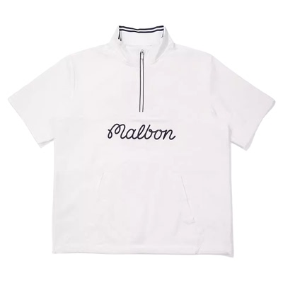 高尔夫球服25春夏男标志半拉链立领短袖套头衫休闲运动百搭上衣