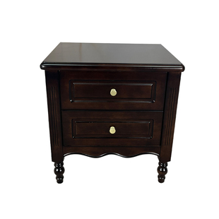 美式实木床头柜简约现代家用卧室床边柜黑檀木色收纳储物柜子整装