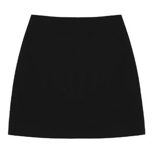 pusumede 黑色西装半身裙女夏季韩版通勤百搭高腰显瘦a字包臀短裙