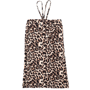 豹纹抹胸裙吊带女挂脖式连衣裙性感包臀一步裙潮显瘦修身打底百搭