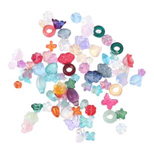 玻璃混色蝴蝶祥云铃兰花瓣串珠手工diy古风发簪手链项链饰品配件