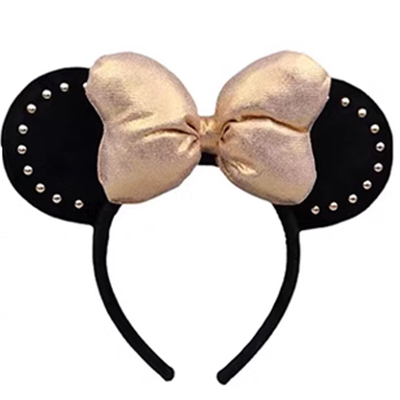 黑金色米妮蝴蝶结发箍迪士尼头箍可爱米奇洗脸发卡游玩拍照发饰女