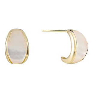 SHINE萱子饰品轻奢贝壳耳环气质金色耳钉耳饰生日礼物早春配色