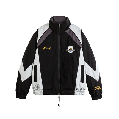 TIRED美式复古撞色运动风棉衣冬