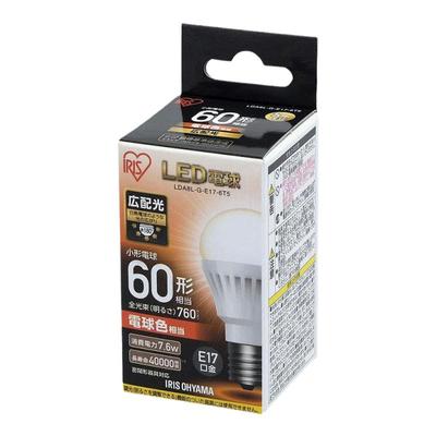 【日本直邮】IRISOHYAMA LED灯泡 17mm/60w 白炽灯 LDA8L-G-E17-6