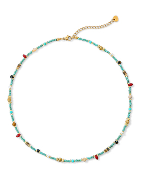 天然绿松石项链显气质夏天