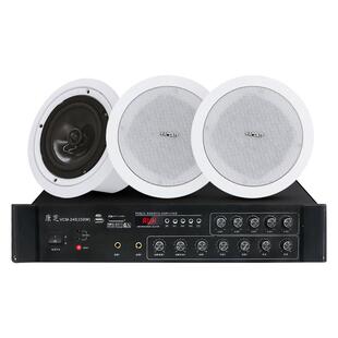 先科同轴吸顶天花喇叭吊顶蓝牙音响套装功放店铺音箱重低音嵌入式