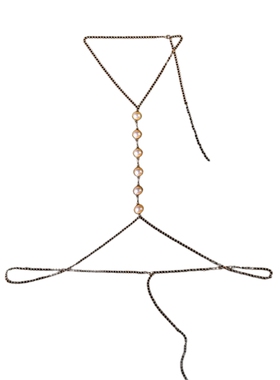 霏慕轻奢性感镶珠可调节身体链