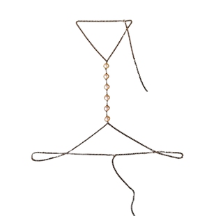 霏慕轻奢性感镶珠可调节身体链项链女饰品配饰2025新款胸链长款qq