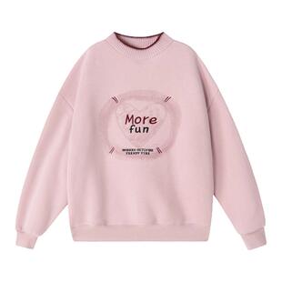 笛莎童装女童加绒卫衣冬季新款儿童女孩宝宝中童圆领套头上衣韩版